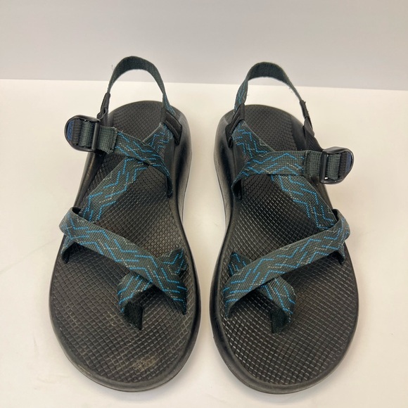 Chaco Z/2 Adjustable Strap Classic Sandals Men’s 13M Black Blue Toe Loop Hiking - Picture 9 of 9